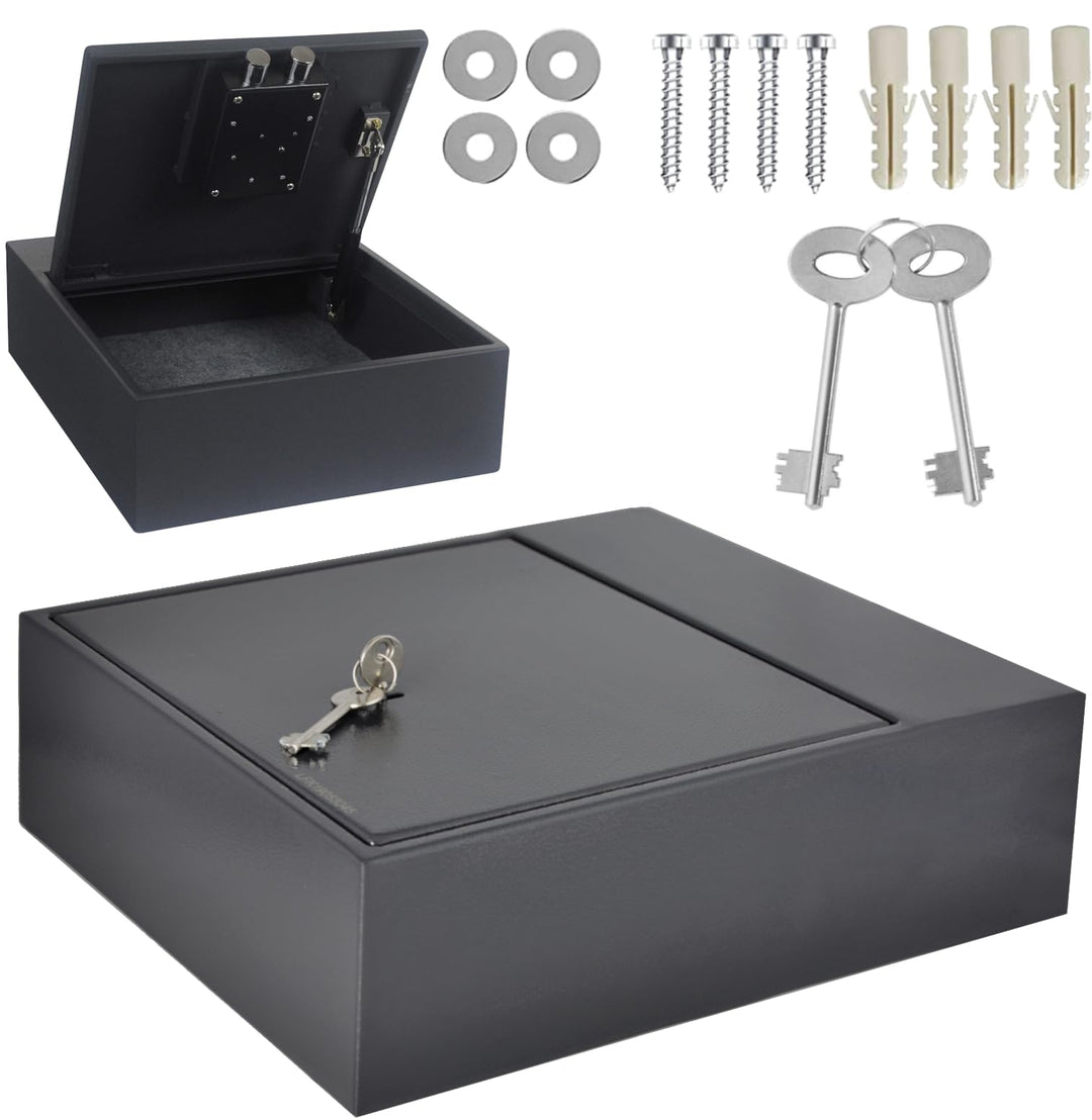ALSTEN TECH Möbeltresor Bodentresor 38 x 31 x 11 cm Masse: 6,5 kg Geldtresor für Zuhause Büro und fü
