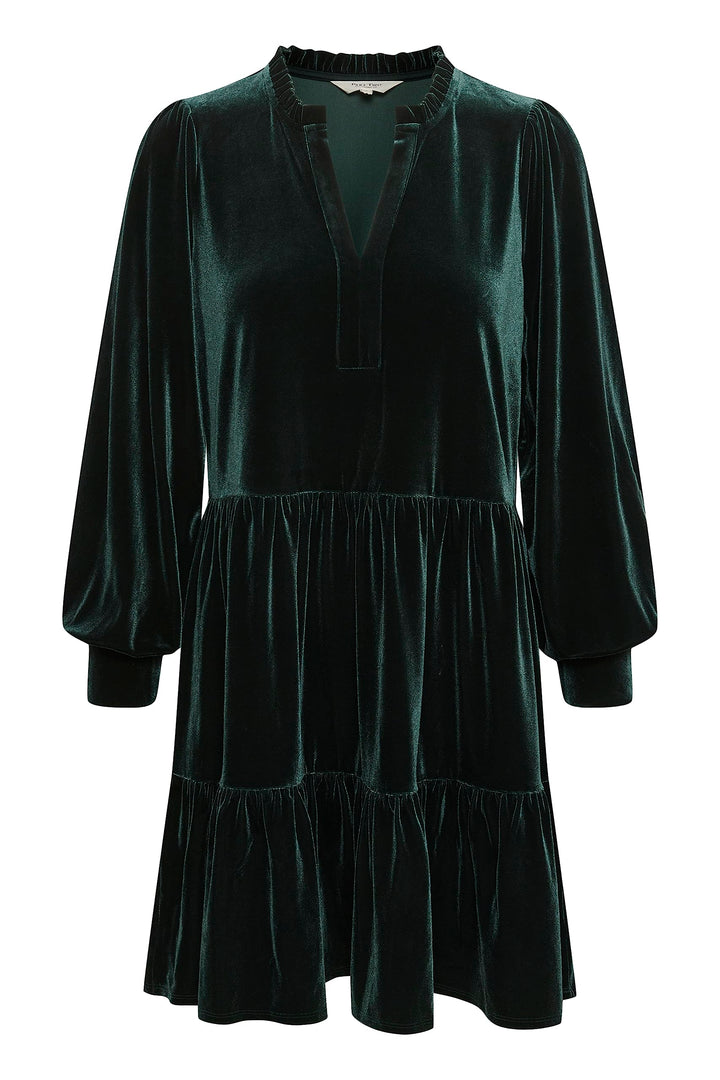 Part Two Damen Damenkleid mit Langen Ärmeln, Über Knielänge, mit Flared, V-Notch Kleid M Green Gable