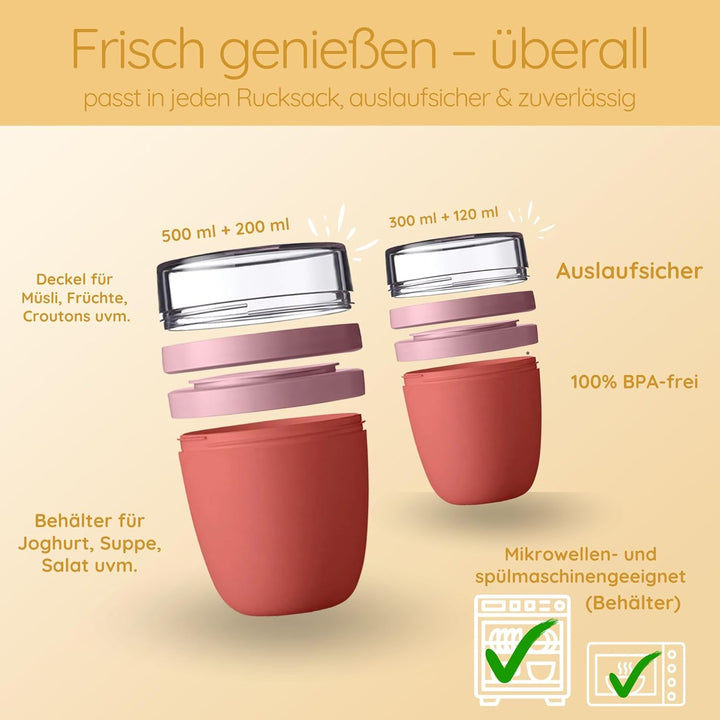 Bärenfreunde Mepal Müslibecher personalisiert, Pot Joghurtbecher, to go Becher, Geeignet für Tiefküh
