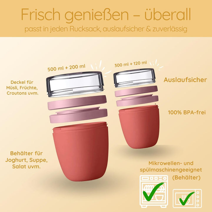 Bärenfreunde Mepal Müslibecher personalisiert, Pot Joghurtbecher, to go Becher, Geeignet für Tiefküh