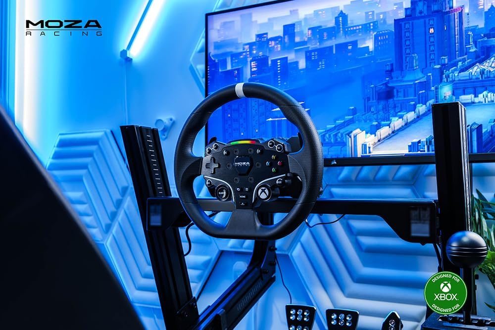 MOZA R3 Bundle Lenkrad Simulator PC mit Direktantrieb Basis 3,9 Nm, Lenkrad Xbox Series X | S und Xb