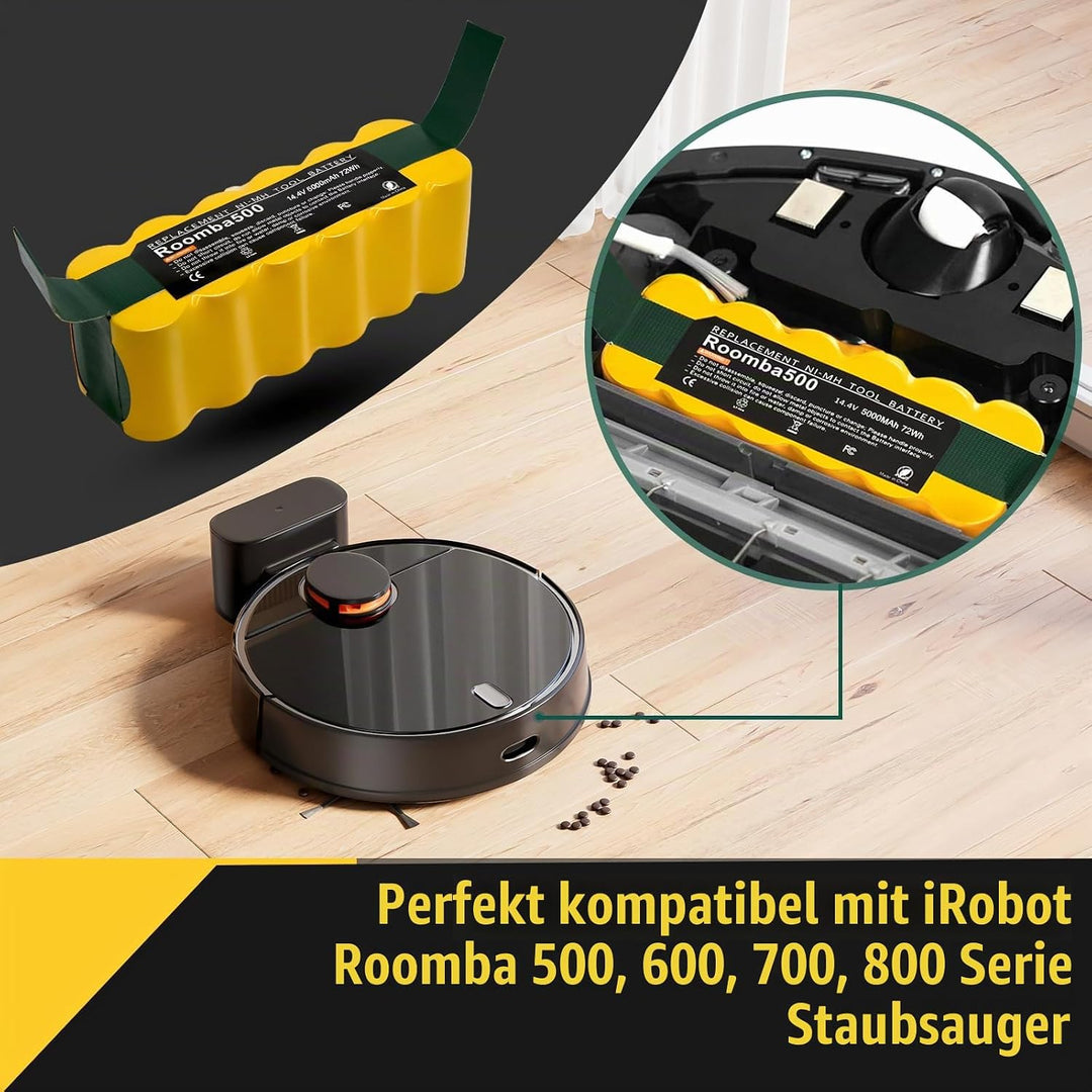 5000mAh NI-MH Ersatzakku Akku für iRobot Roomba 500 600 700 800 Serie 510 520 530 540 550 570 580 61