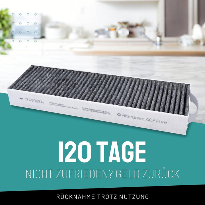 D&D Living® Aktivkohlefilter passend für Bora Pure Filter PUAKF | Hochwertiger Kohlefilter für Ihr P