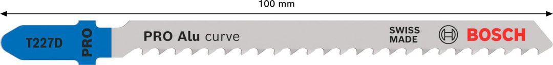 Bosch 100x PRO Aluminium Curve T227D Stichsägeblatt (für Aluminium, Nichteisenmetalle, Länge 100 mm,