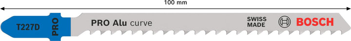 Bosch 100x PRO Aluminium Curve T227D Stichsägeblatt (für Aluminium, Nichteisenmetalle, Länge 100 mm,