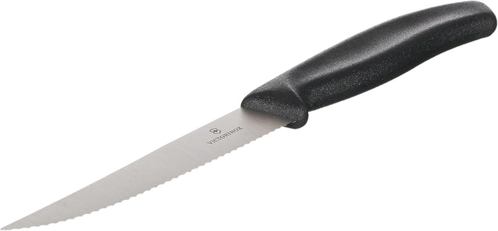 Victorinox, Swiss Classic, Profi Steak- und Pizzamesser, Extra Scharfe Klinge, Wellenschliff, 12 cm,