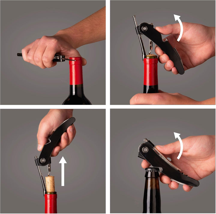 Vacu vin Single Pull Waiter`s Friend schwarz Kellnermesser, Kunststoff, 13,2X 2X 1,5 cm, Schwarz
