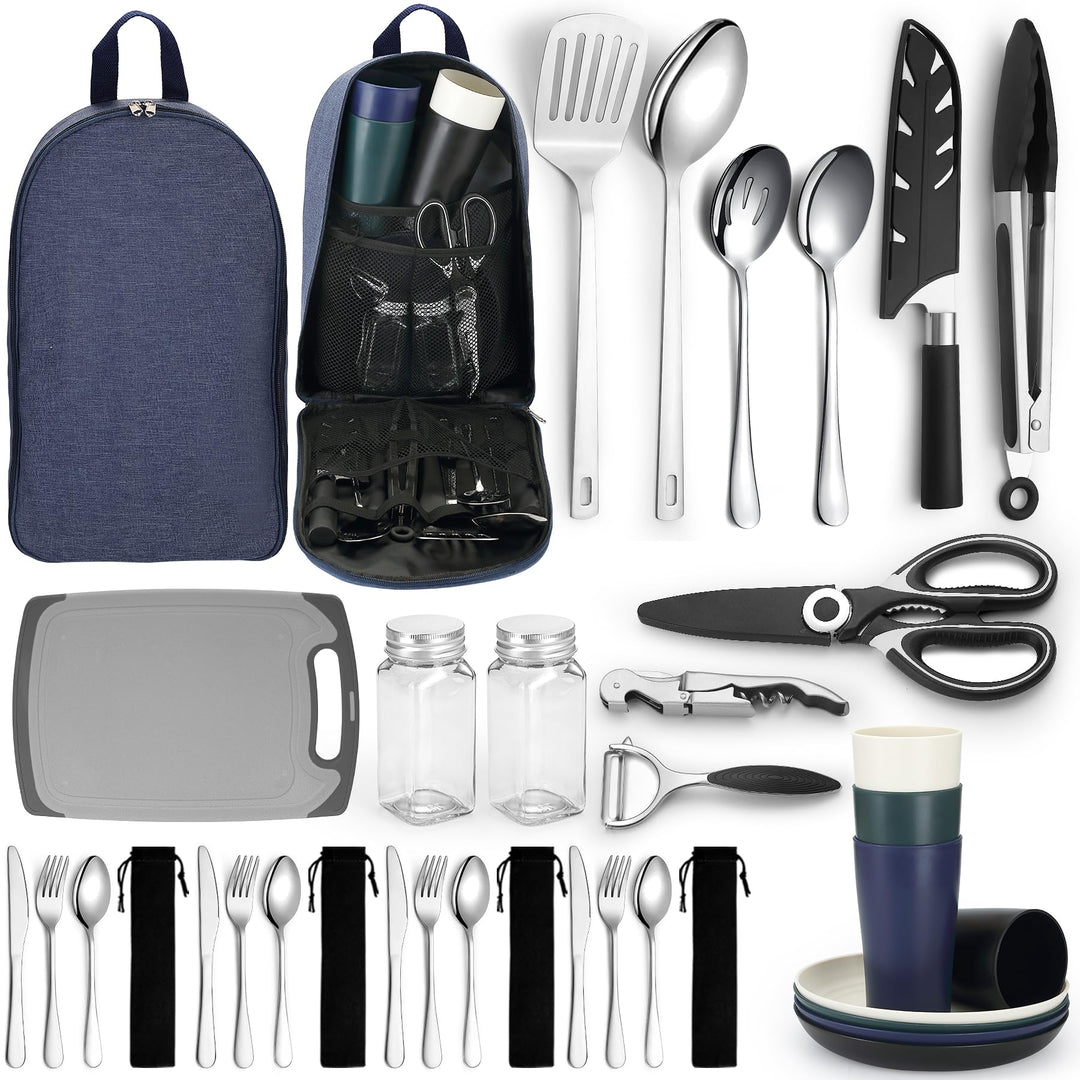 Homquen Camping Essential Camping Geschirr Gear, Camping-Kochutensilien Wohnmobil Camping Zubehör, O