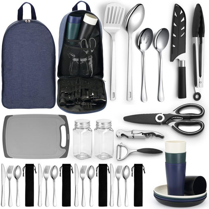 Homquen Camping Essential Camping Geschirr Gear, Camping-Kochutensilien Wohnmobil Camping Zubehör, O