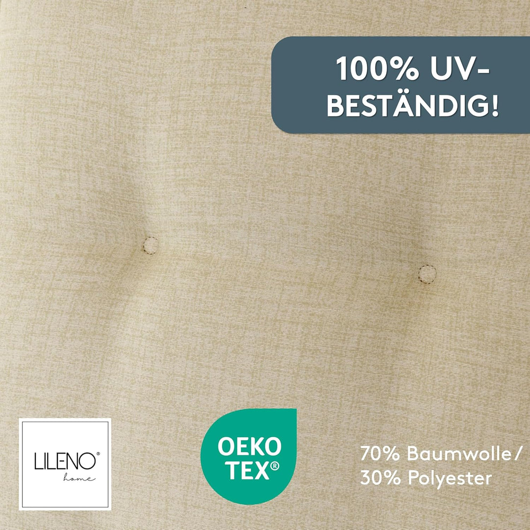 LILENO HOME Gartenstuhl Auflagen als [2er Set - Niedriglehner] in Beige - Bequeme Liegen als Sitzauf