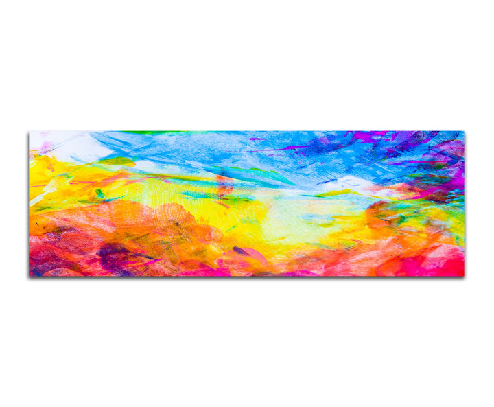 Paul Sinus Art Panoramabild auf Leinwand und Keilrahmen 150x50cm Wasserfarben bunt abstrakt