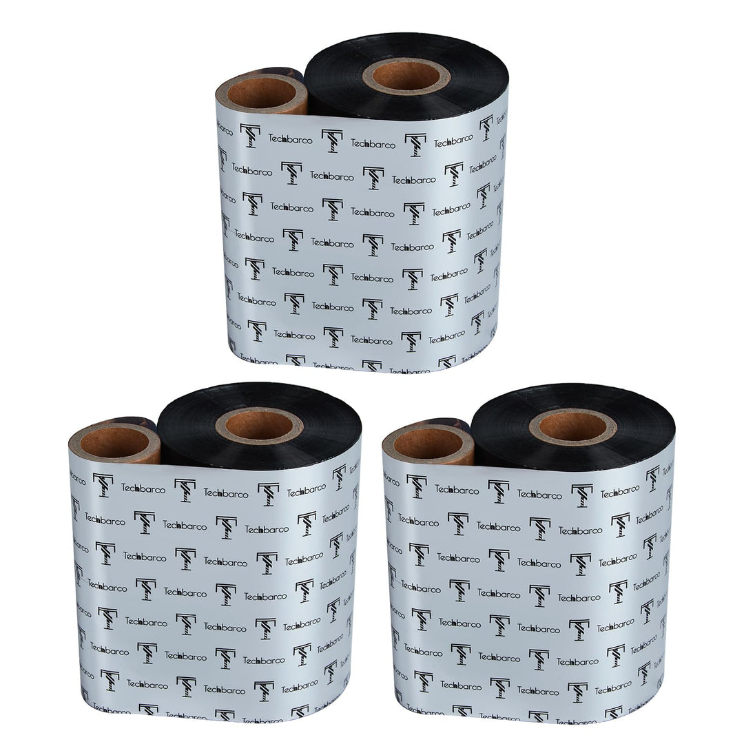 Premium Wachsband mit Thermotransferband, verstärktes Wachs, 2,5 cm, mit leerer Rolle, schwarz, Tint