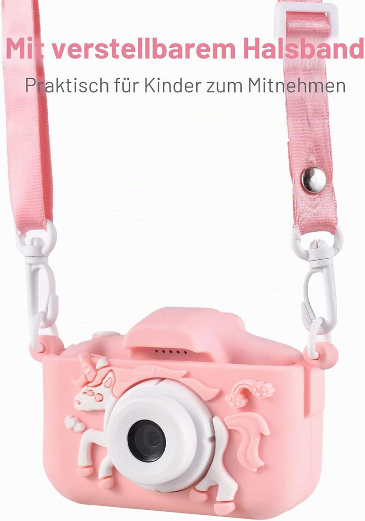 Andoer KinderKamera, Digitalkamera Kinder 1080P, 2,0" Kamera Kinder Fotoapparat mit Umhängeband, Ges