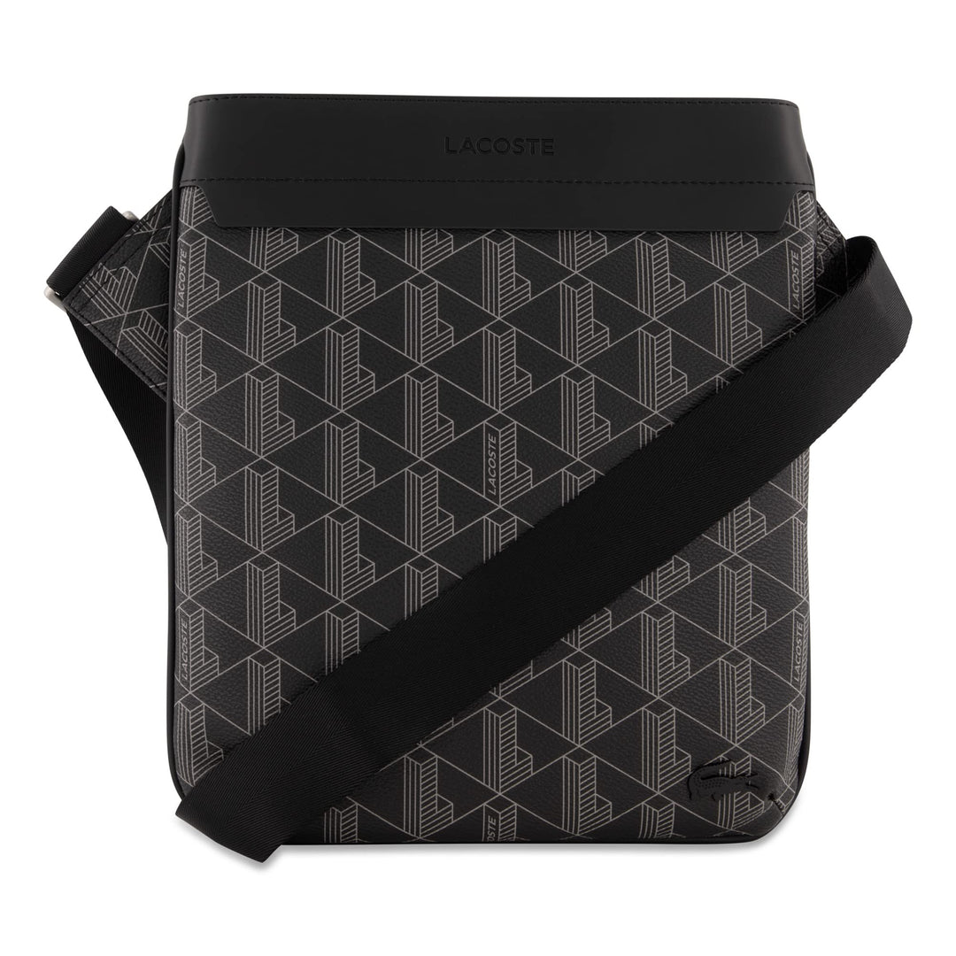 Lacoste Herren Nh4260lx Crossover Bag, Monogram, Schwarz/Grau Monogram, Schwarz / Grau, Monogram, Sc