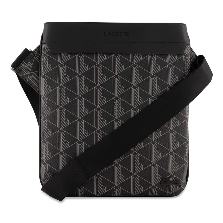 Lacoste Herren Nh4260lx Crossover Bag, Monogram, Schwarz/Grau Monogram, Schwarz / Grau, Monogram, Sc