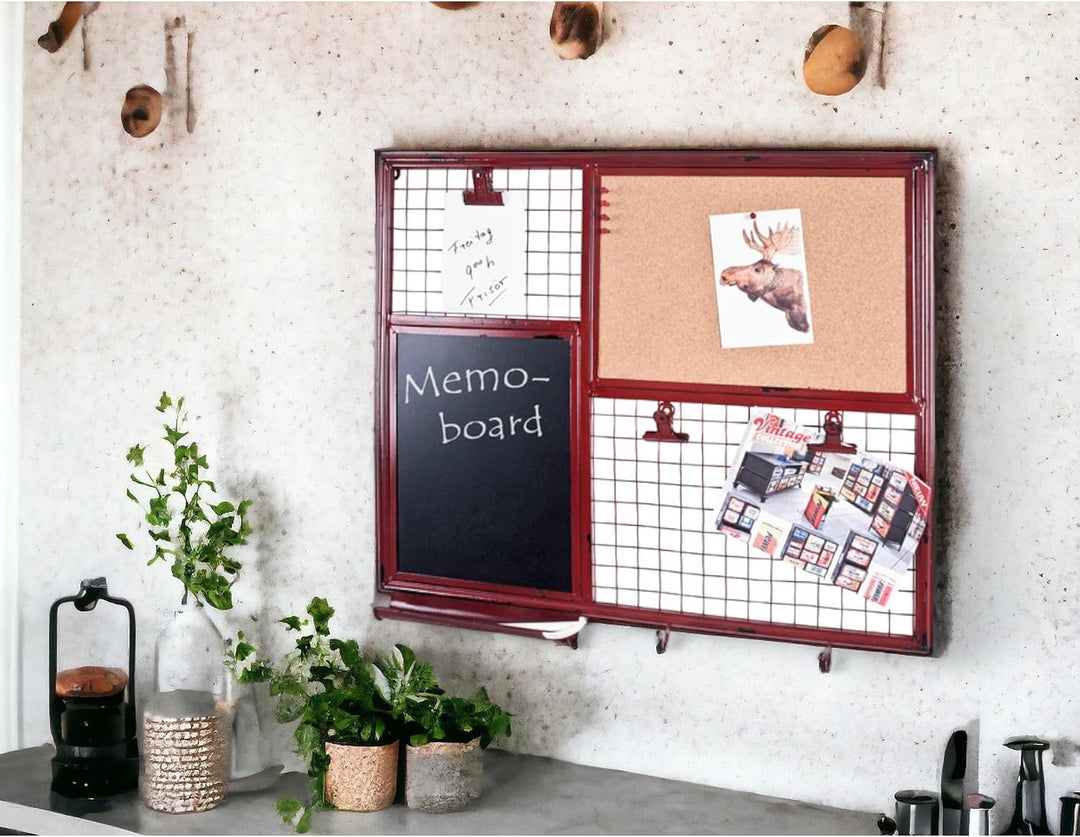 HAKU Möbel Memoboard, Kork, rot, B 65 x T 6 x H 57 cm 65 x 6 x 57 cm, 65 x 6 x 57 cm