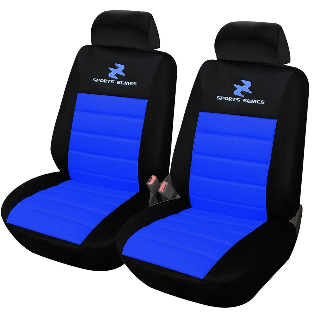eSituro 2er Einzelsitzbezug universal Sitzbezüge für Auto Schonbezug Schoner Dicke gepolstert blau,