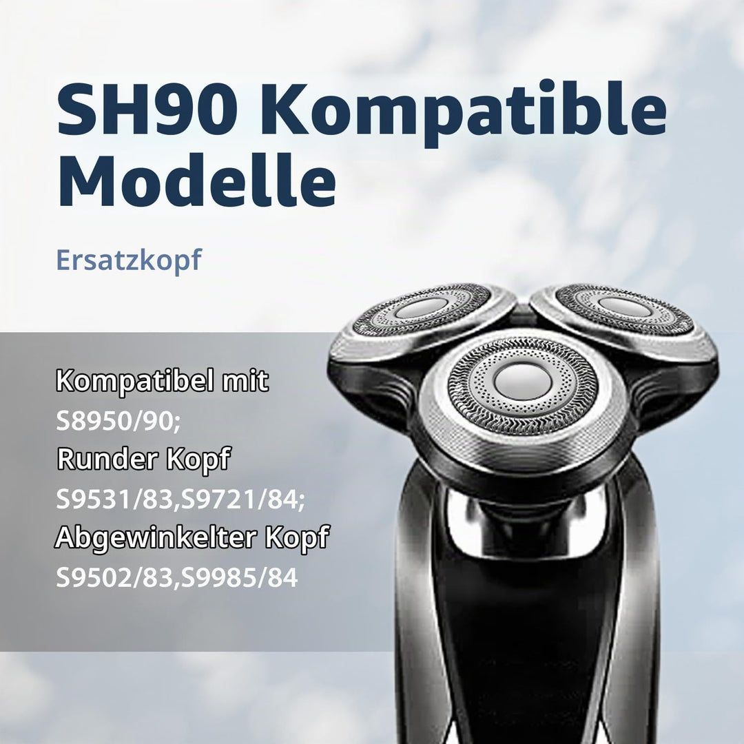 Komplette Ersatz Rasierkopf, kompatibel mit Philips Norel * o Serie 9000 Rasierköpfe, Modell SH90, M