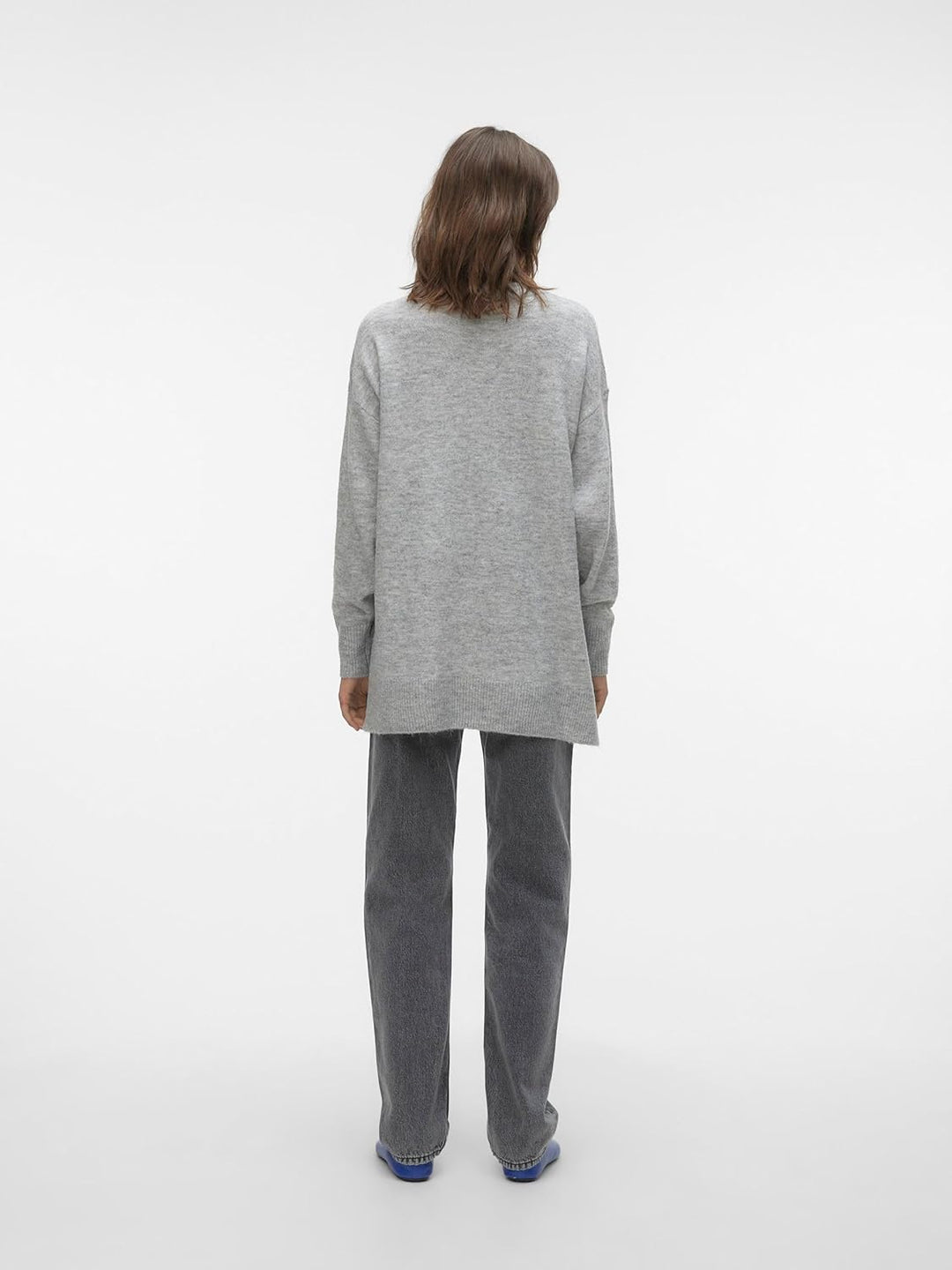 VERO MODA Female Strickpullover VMFILUCA Pullover S Light Grey Melange, S Light Grey Melange