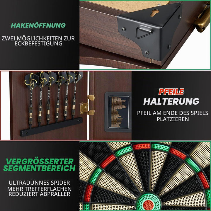 Brovamo Dartscheibe, Dekoratives Dartscheiben-Schrank-Set [12*Soft Tip Darts], Elektronische Dartsch