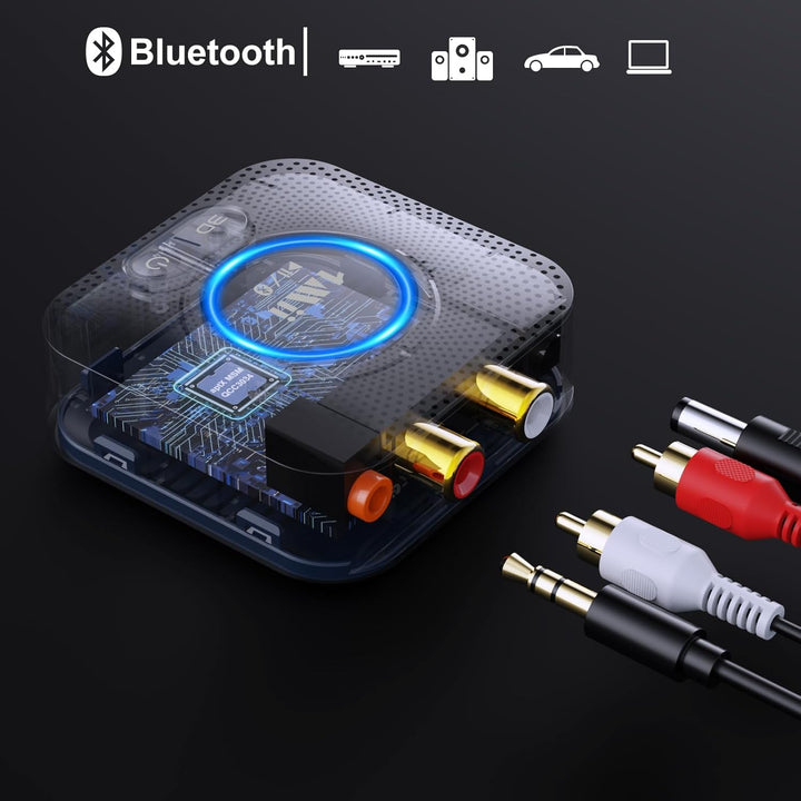 1Mii B06HD Bluetooth 5.3 Audio-Empfänger für Stereoanlage mit Cinch/AUX | aptX HD/Low Latency für Mu