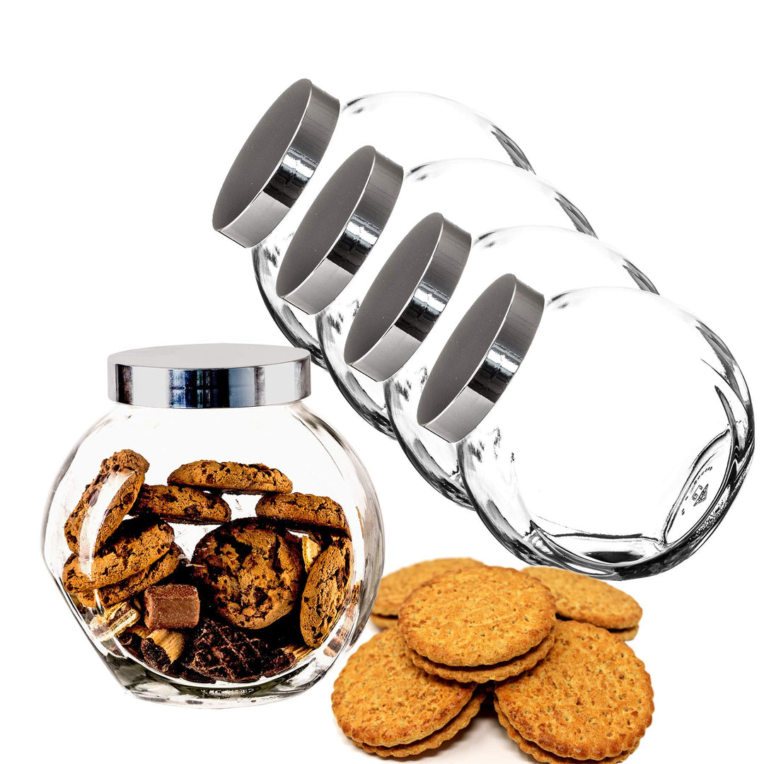 BigDean 4er Set 2 Liter Bonbonglas mit Schraubdeckel - Candy-Glas gross - Für Süssigkeiten, Kekse, M