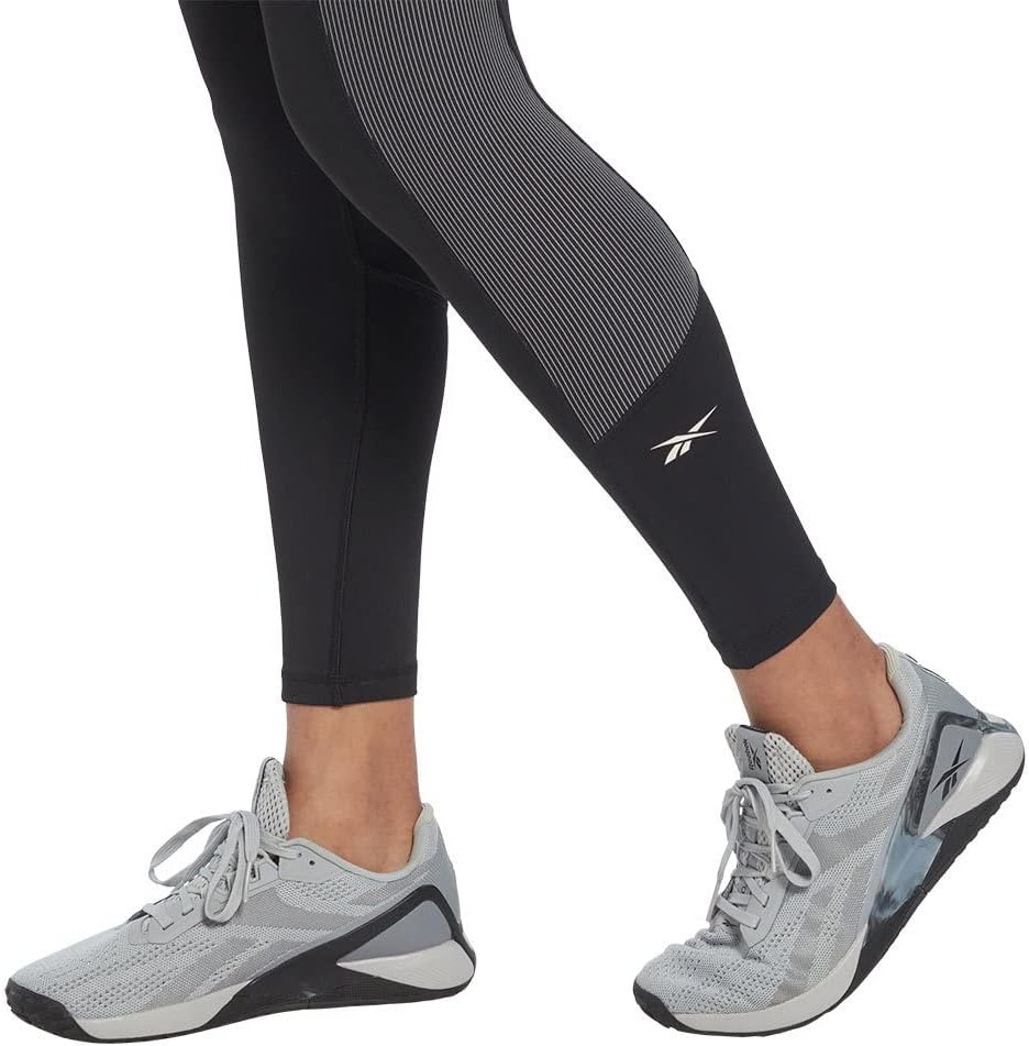 Reebok Damen S Rib Hr Tight Leggings XS Schwarz, XS Schwarz