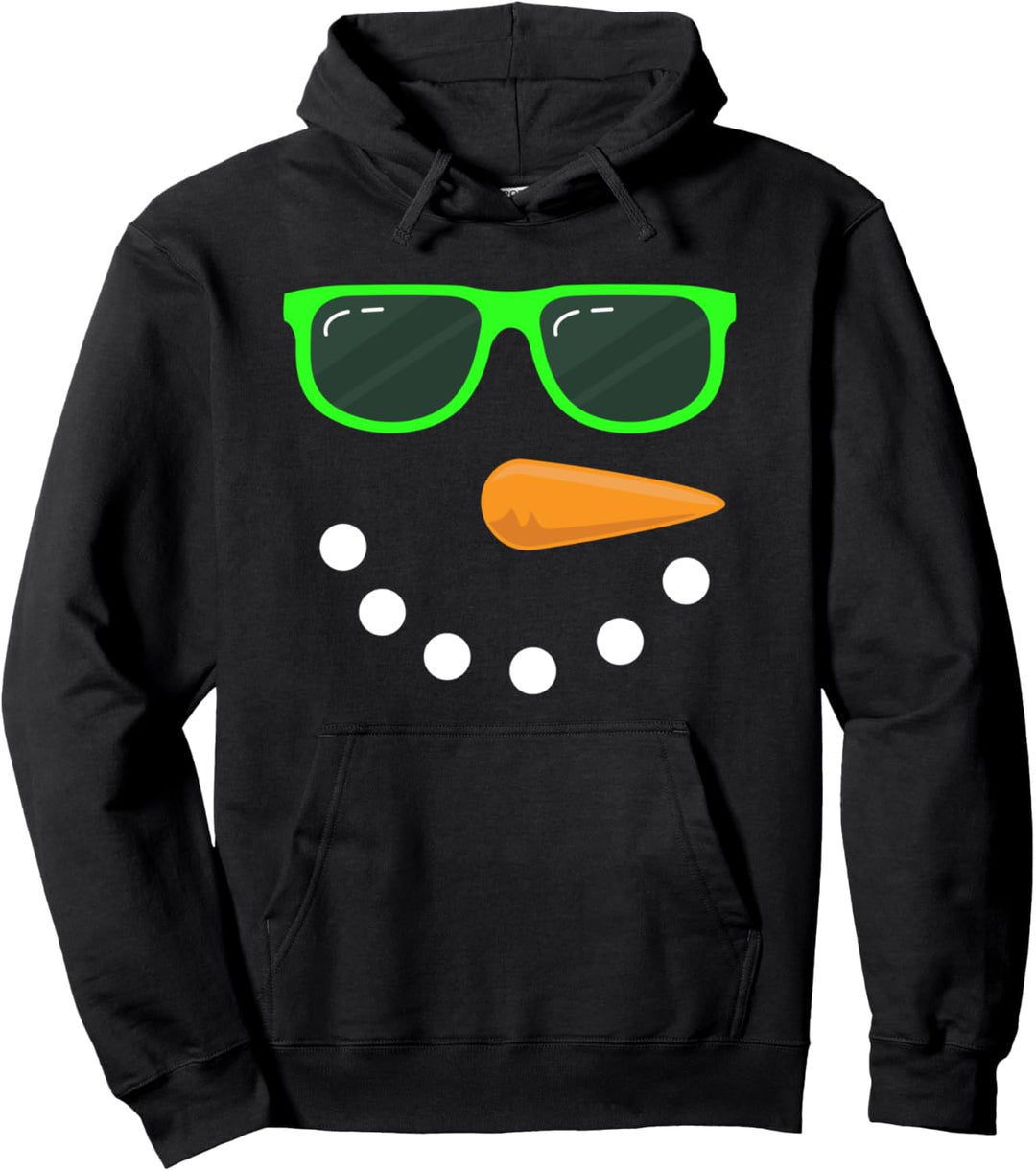 Schneemann Gesicht Sonnenbrille Schneemann Kostüm Pullover Hoodie