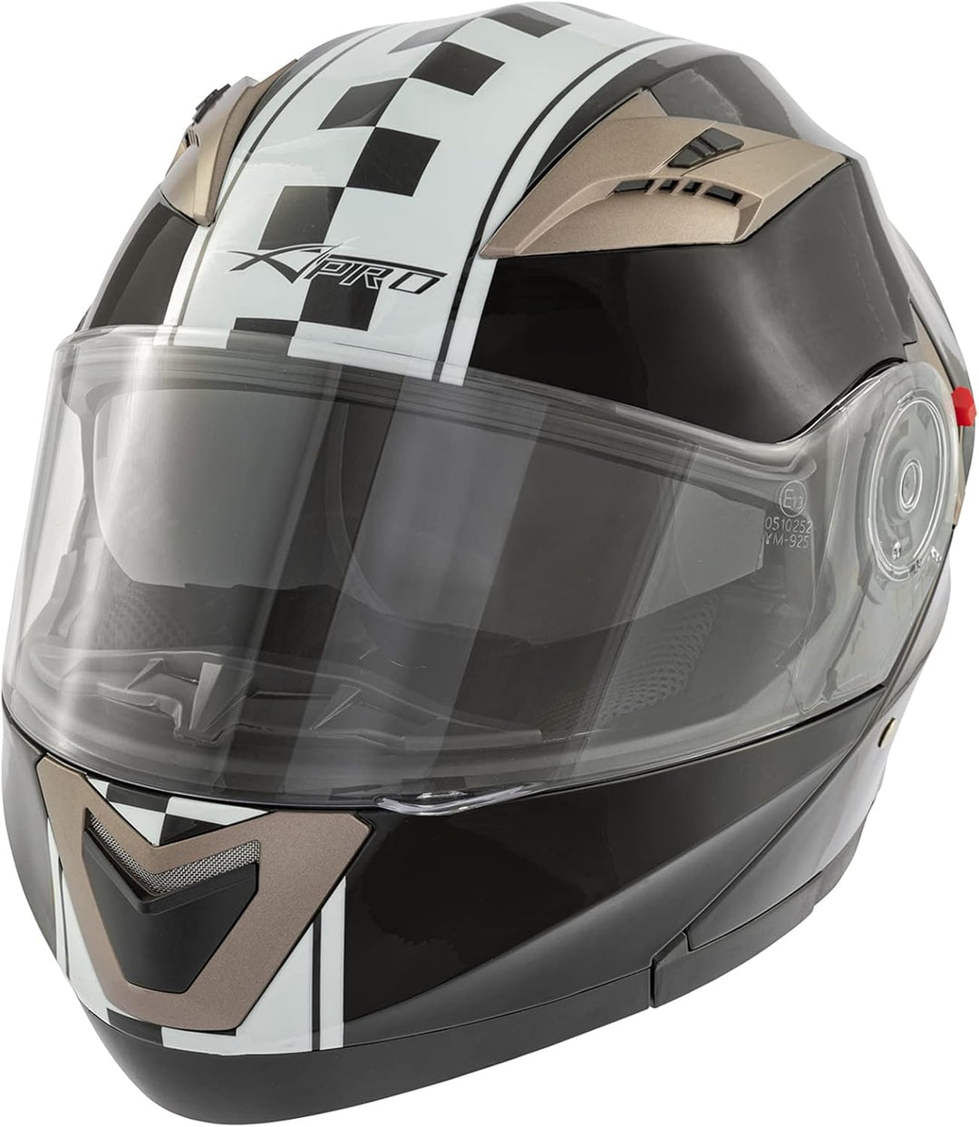 Motorradhelm Doppelvisier Klapphelm ECE 22 Genehmigt Grafik Schwarz S 55-56 cm ( S) Schwarz, 55-56 c