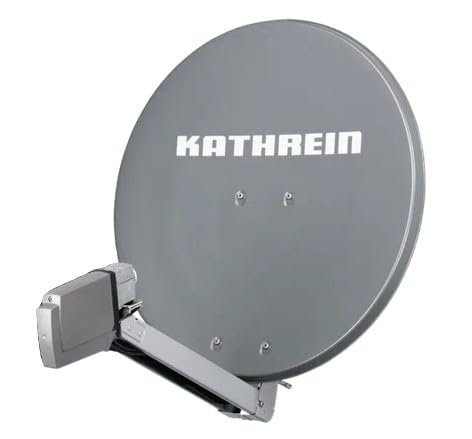 HD Sat Anlage von Kathrein für 4 Anschlüsse mit Kathrein CAS 80 (75cm) in grau Quad LNB - Für HDTV 1