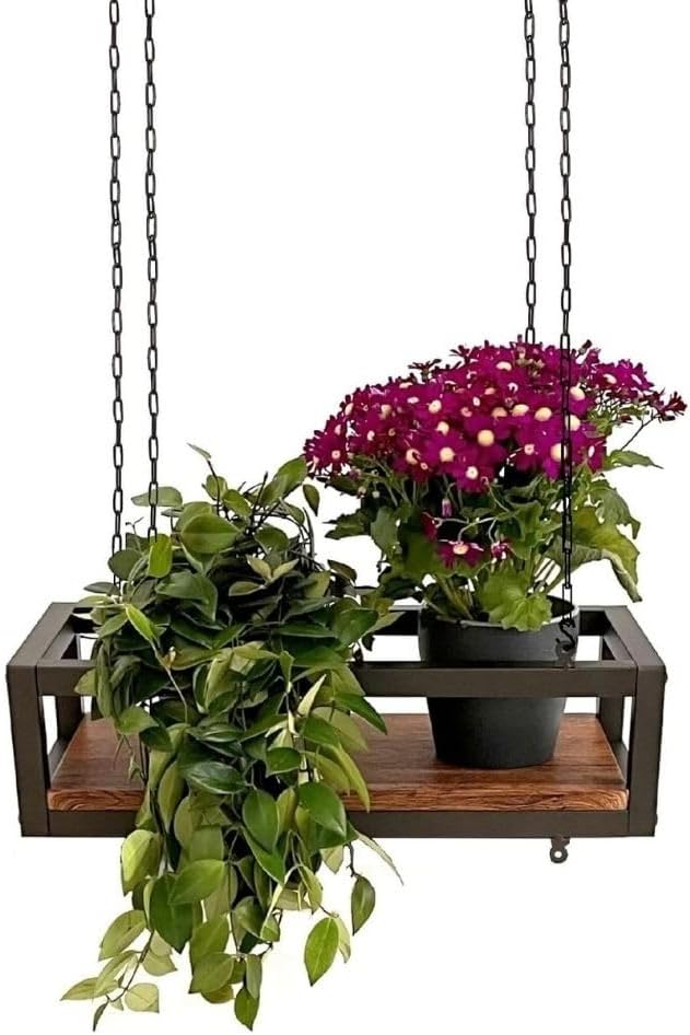 yelloo FLOWERS Hängendes Deckenregal mit Blumenketten für vertikale Garten Getränkehalter Flaschen B