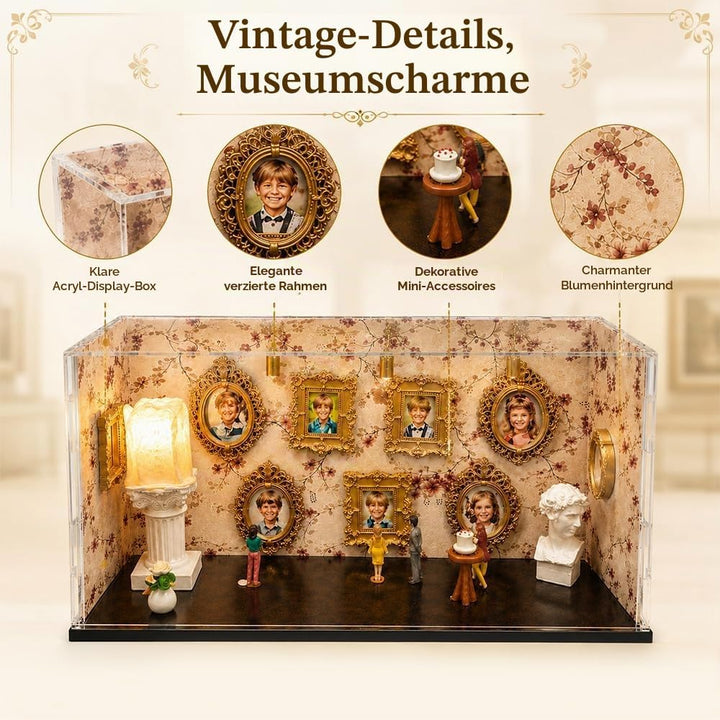 Mini Museum Bilderrahmen, SGZIOO DIY Mini Museum Silhouette Box mit Licht, Museum of Us Set, Tiefer
