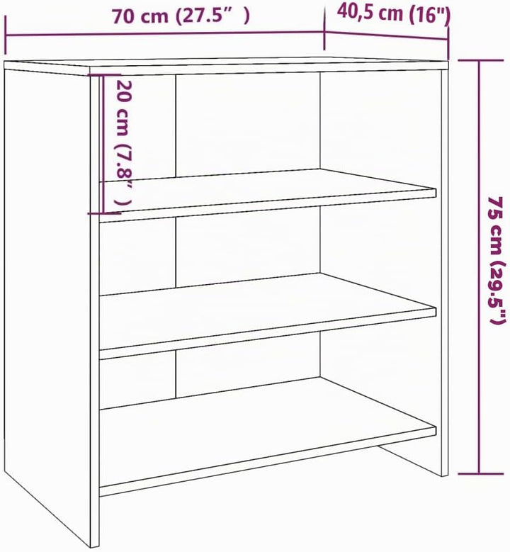 vidaXL Sideboard mit 3 Ablagen Kommode Anrichte Schrank Regal Beistellschrank Mehrzweckschrank Stand