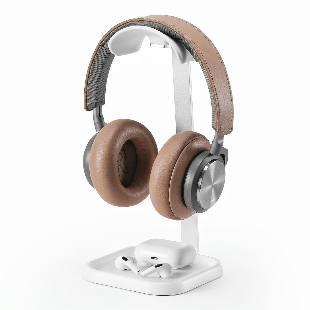 Kopfhörer Ständer, Gebogener Headset Halterung mit Ablagefach, Schwere Basis Gaming Kopfhörer Halter