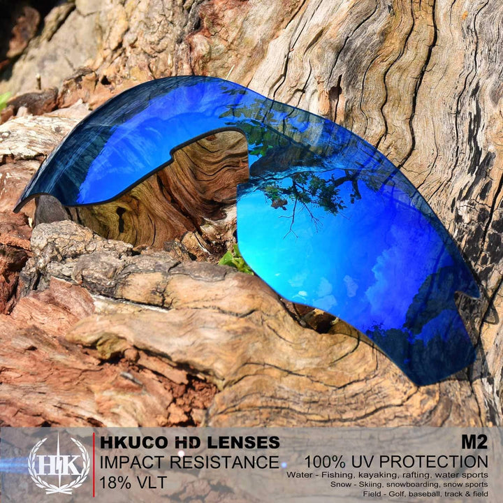 HKUCO Plus Mens Replacement Lenses For Oakley M2 Sunglasses Blue/Black Polarized