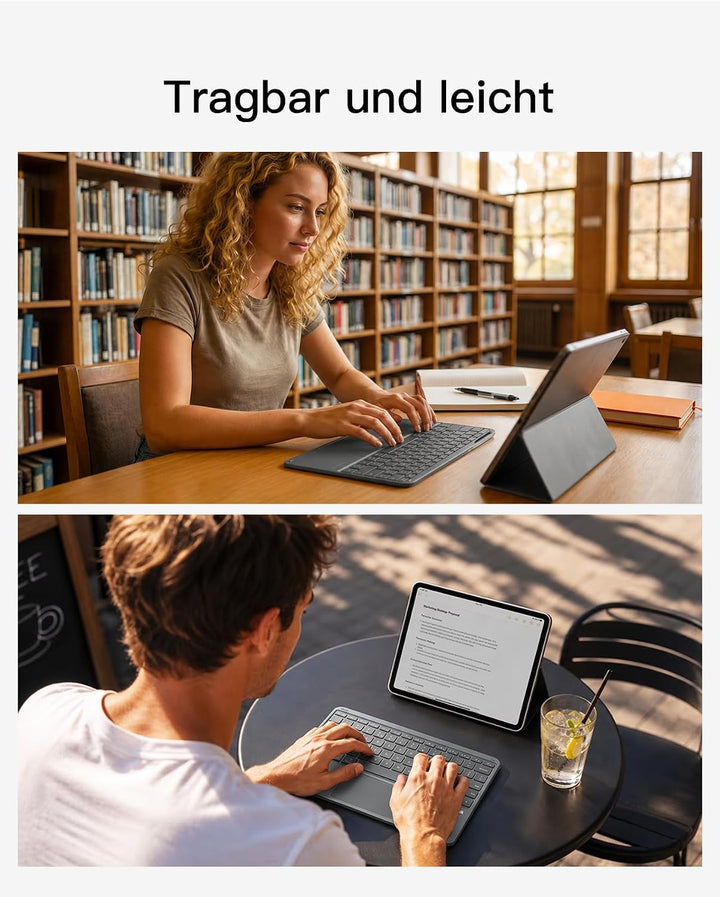 Inateck leichte Bluetooth-Tastatur, grosses Touchpad, grosse Tasten