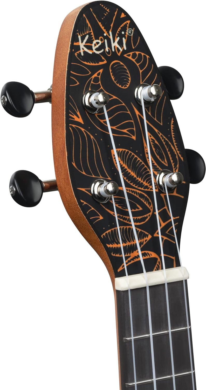 Ortega Guitars Sopran Ukulele orange - Keiki K2 - Starterkit inklusive Tuner, Gurt, 5 Medium Plektre