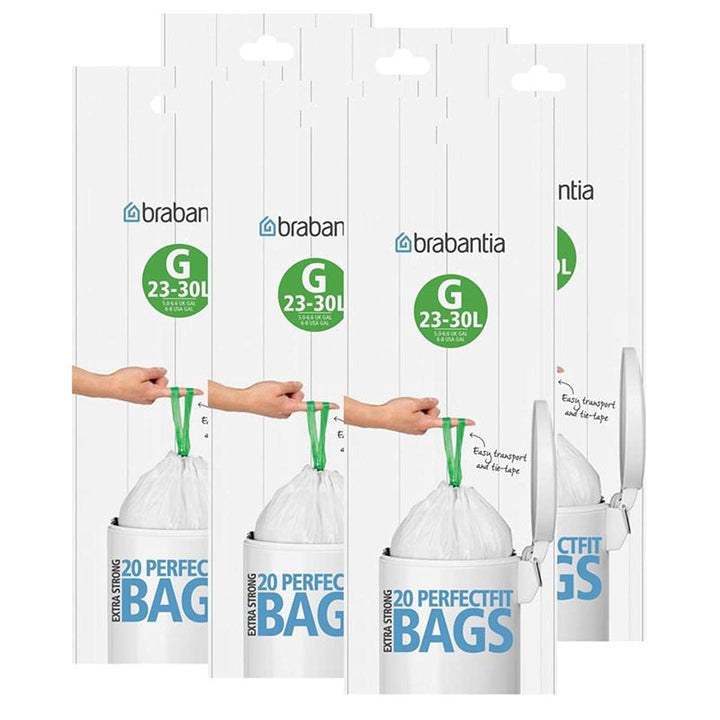 Brabantia Smartfix Slimline Müllbeutel, 23-30 Liter, Code G 20 stück (6er Pack), 20 stück (6er
