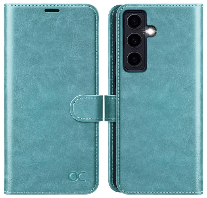 OCASE Handyhülle für Samsung Galaxy S24 5G Hülle Premium Leder Flip Klappbare Klapphülle Stossfeste