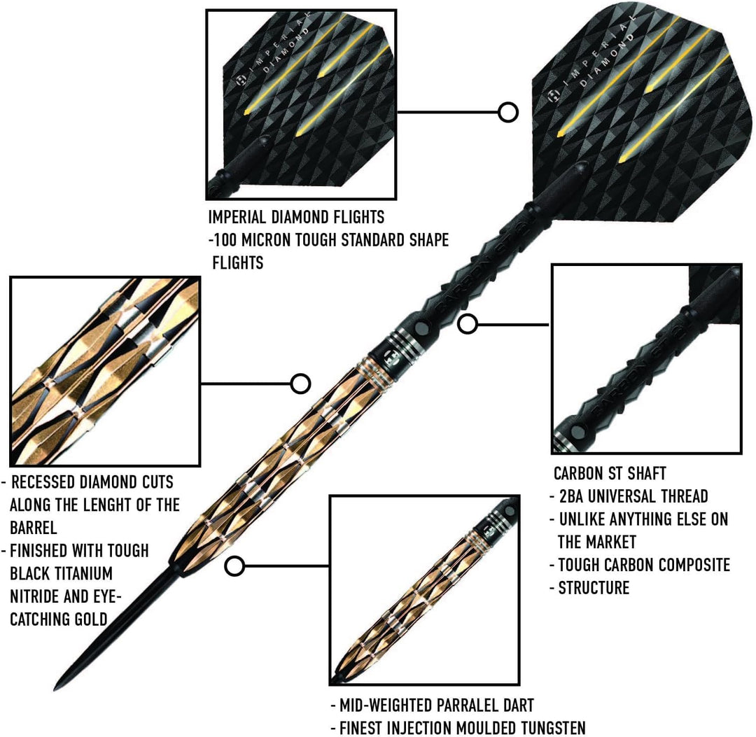 Harrows Imperial Diamond 90% Tungsten Steel Tip Darts 25 Gramm, 25 Gramm