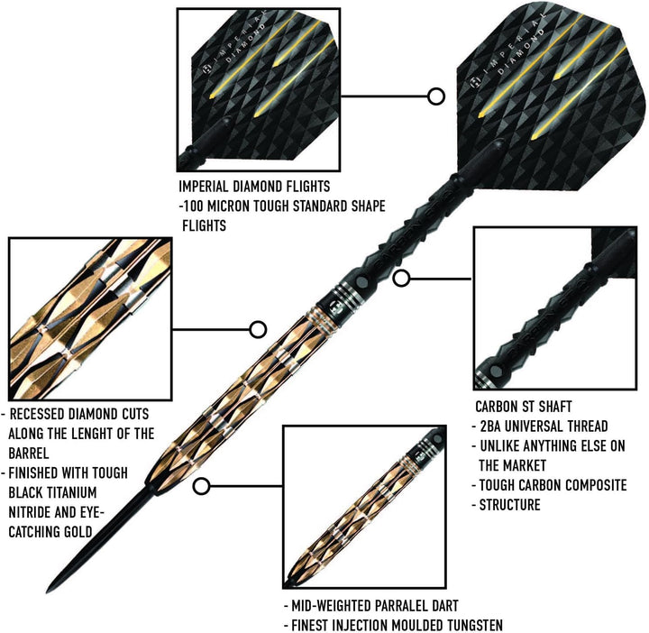 Harrows Imperial Diamond 90% Tungsten Steel Tip Darts 25 Gramm, 25 Gramm