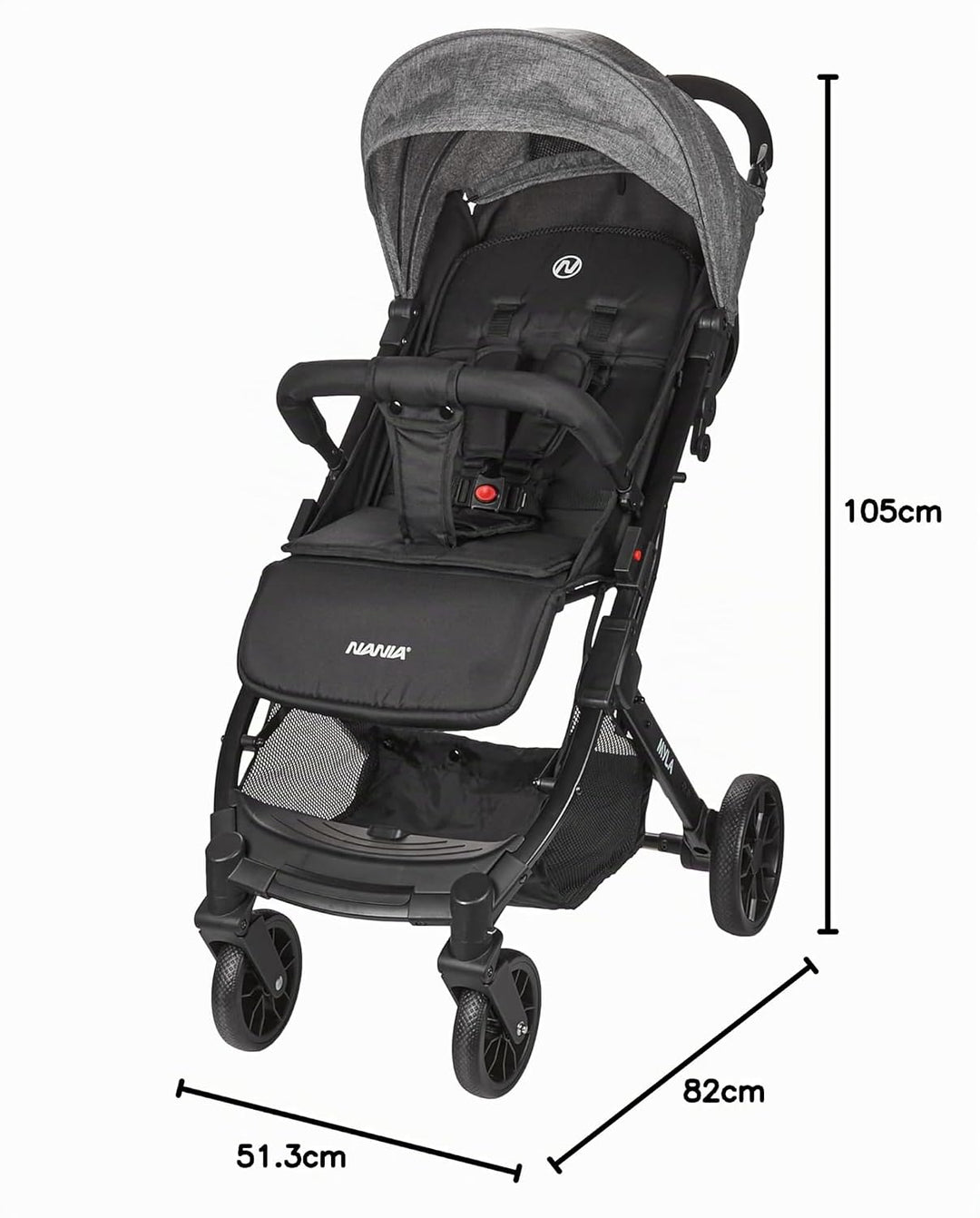 Nania Myla, kompakter Buggy, Kinderwagen 0 bis 4 Jahre (22 kg max), leicht (7,5 kg), Stadtwagen, mit