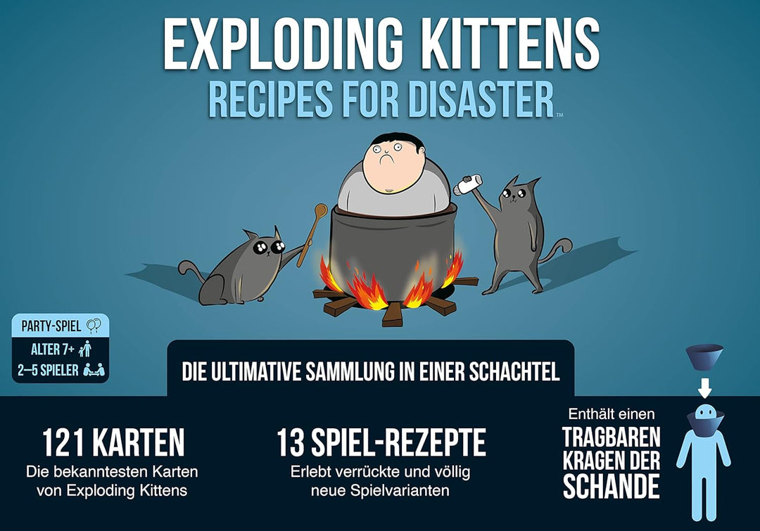 Exploding Kittens | Exploding Kittens – Recipes for Disaster | Partyspiel | Kartenspiel | 2-5 Spiele