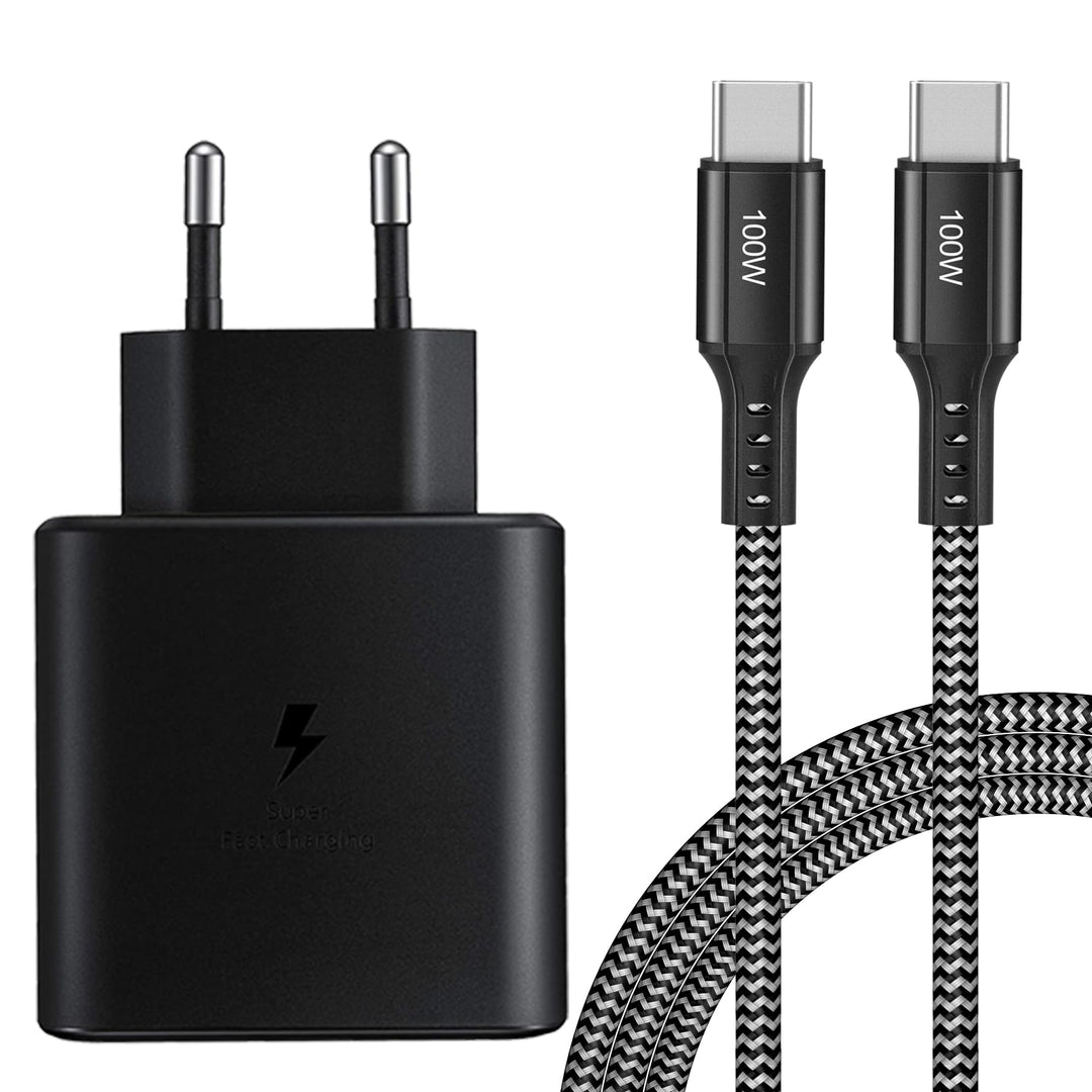 KAIMENGLONG 45W USB C Schnellladegerät Super Fast Netzteil Ladegerät mit 2m USB-C Nylon Ladekabel fü