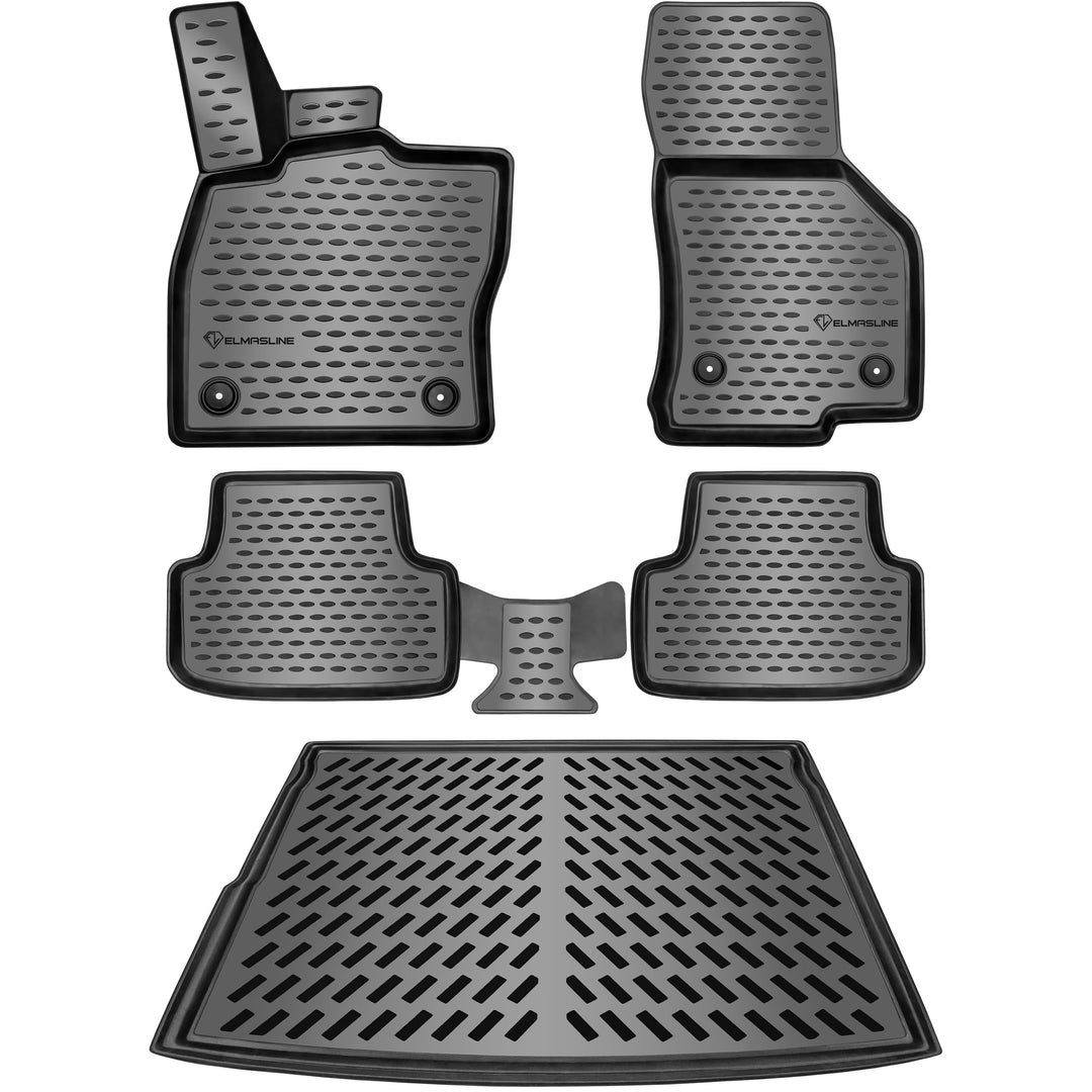 ELMASLINE 3D Gummimatten &amp; Kofferraumwanne Set für BMW X1 F48 2015-9/2022 | Zubehör Fussmatten &amp; Kof