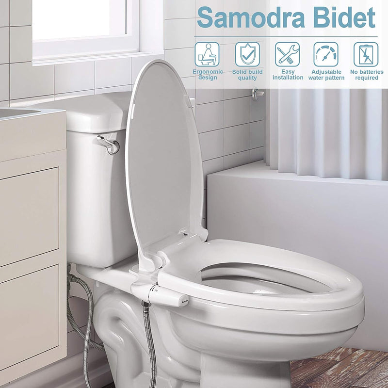 SAMODRA Bidet Einsatz Für Toilette Links,Ultra-Slim Nicht Elektrisch Bidet Aufsatz,Bedienung Links,D