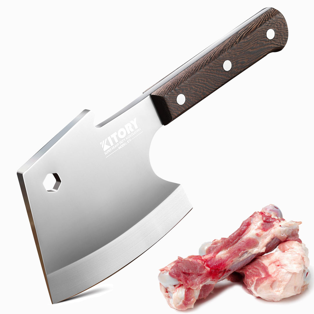 Kitory Hackmesser 15 cm Klinge, Küchenbeil für gefrorenes Fleisch und grosse Knochen, Extrem Scharf