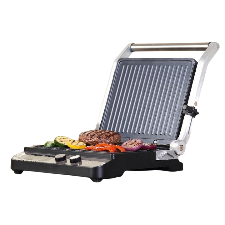 Black+Decker BXGR2000E - Kontaktgrill 2.000W 2-in-1: glatte Platten und Grill, Zubreiten von Fleisch