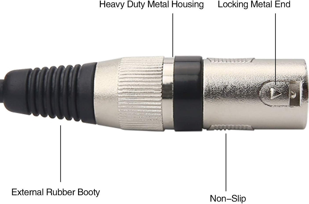 Tisino 3,5 mm auf XLR-Kabel, 3,5 mm auf Stereo-Breakout-Kabel mit zwei XLR-Steckern - 3m, 3M