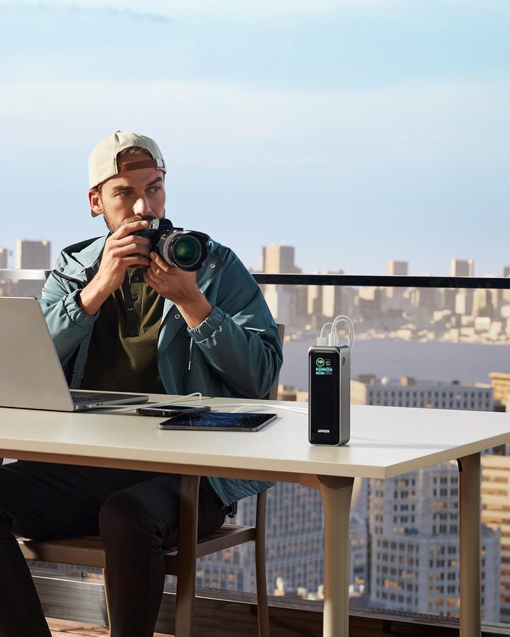 Anker Prime 27.650mAh Power Bank (250W), 3-Port Powerbank, Smarte App Kontrolle, Kompatibel mit MacB
